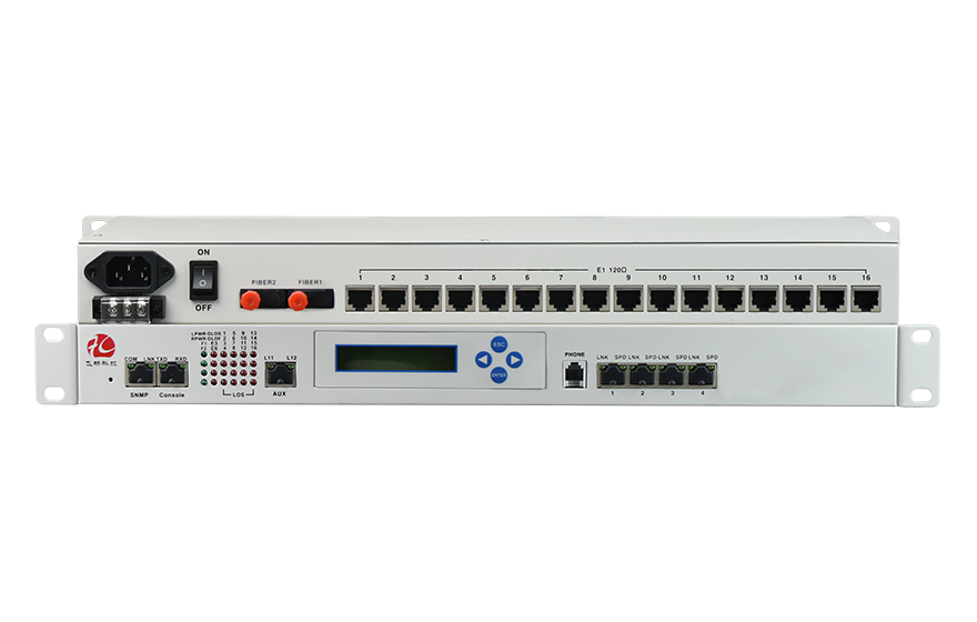 黄瓜下载官网科技-16E1+4xFE 物理隔离 带LCD显示 PDH光端